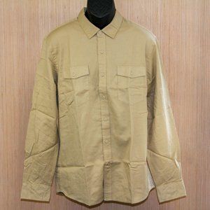 Standard-Fit Long-Sleeve Ripstop Dobby Shirt - L